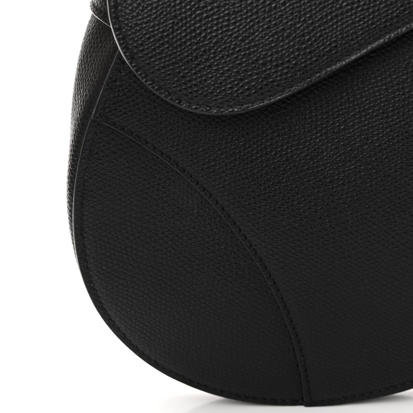Grained Calfskin Saddle Bag Black