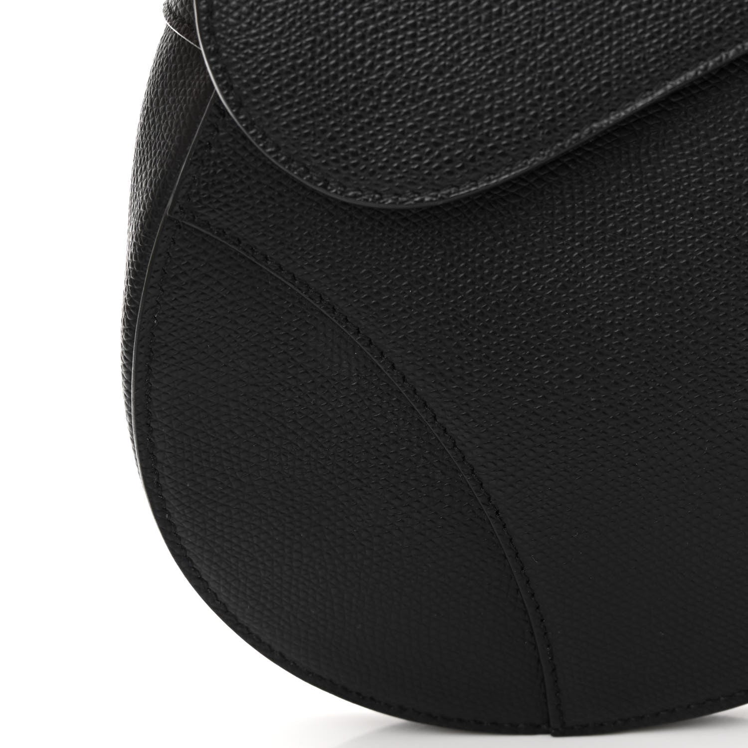 Christian Dior Grained Calfskin Saddle Bag Black 11 of 13