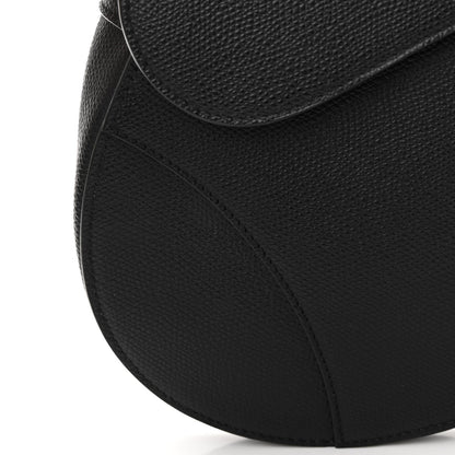 Christian Dior Grained Calfskin Saddle Bag Black 11 of 13