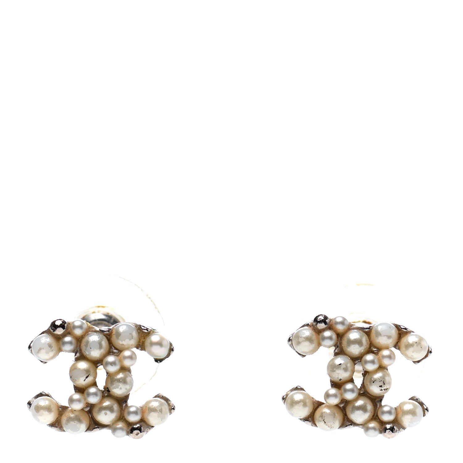 Chanel Pearl CC Earrings Silver 1 of 4
