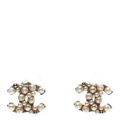 Chanel Pearl CC Earrings Silver 1 of 4