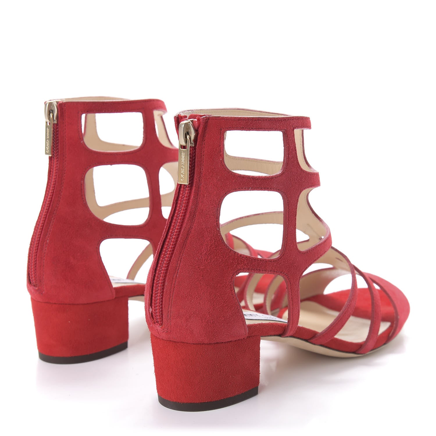 Jimmy Choo Suede Ren 35 Sandals 38.5 Red 4 of 8
