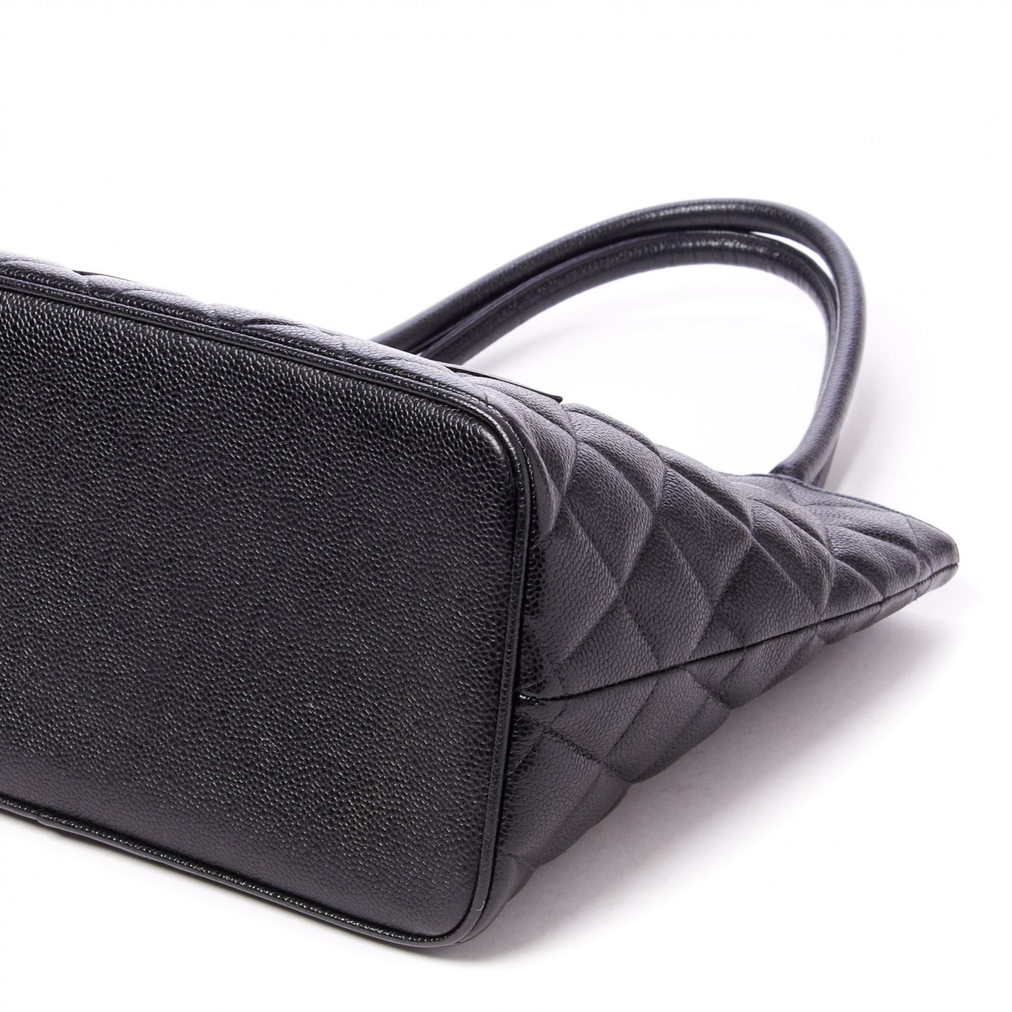 Caviar Quilted Medallion Tote Black