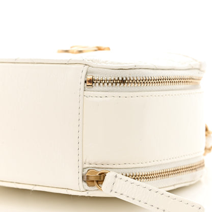 Chanel Crumpled Calfskin Quilted Mini Get Round Top Handle Vanity Case White 11 of 11
