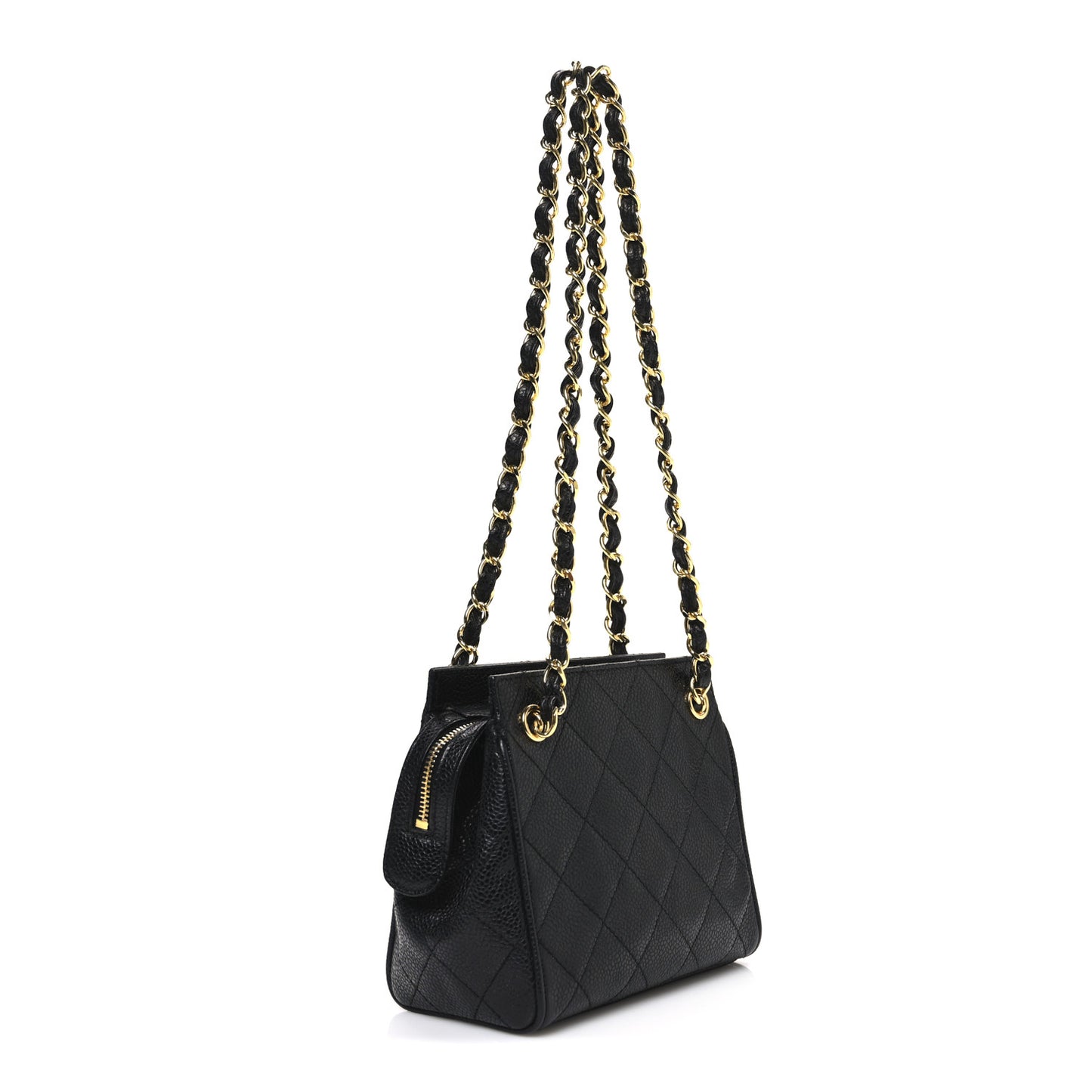 Caviar Quilted Shoulder Bag Black