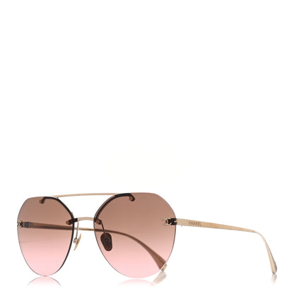 Chanel Titanium CC Pilot Aviator Sunglasses 4272-T Gold 1 of 8
