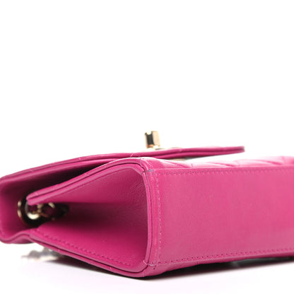 Chanel Lambskin Quilted Mini Trendy CC Clutch With Chain Fuchsia 10 of 11