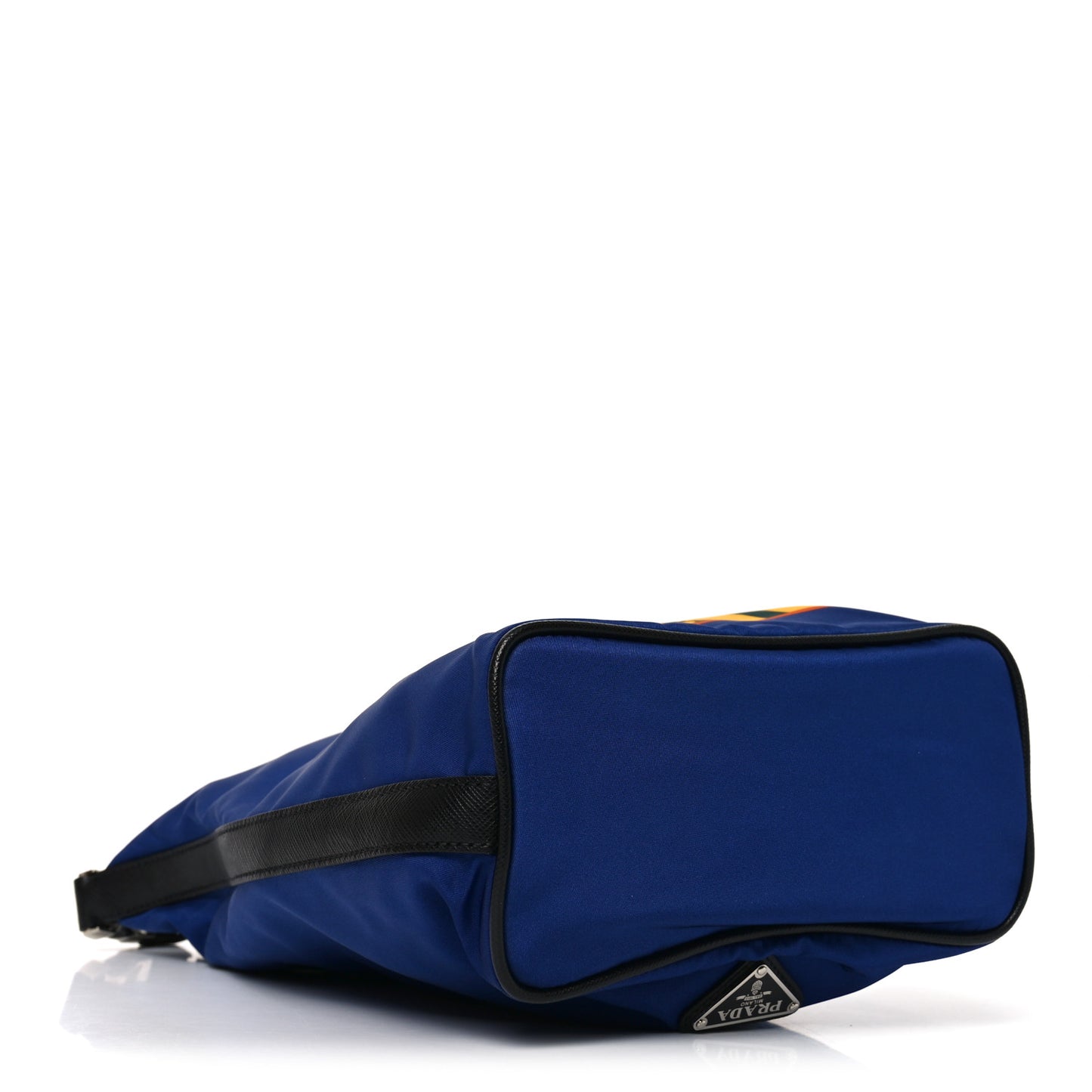 Tessuto Nylon Palm Tree Print Bucket Bag Bluette