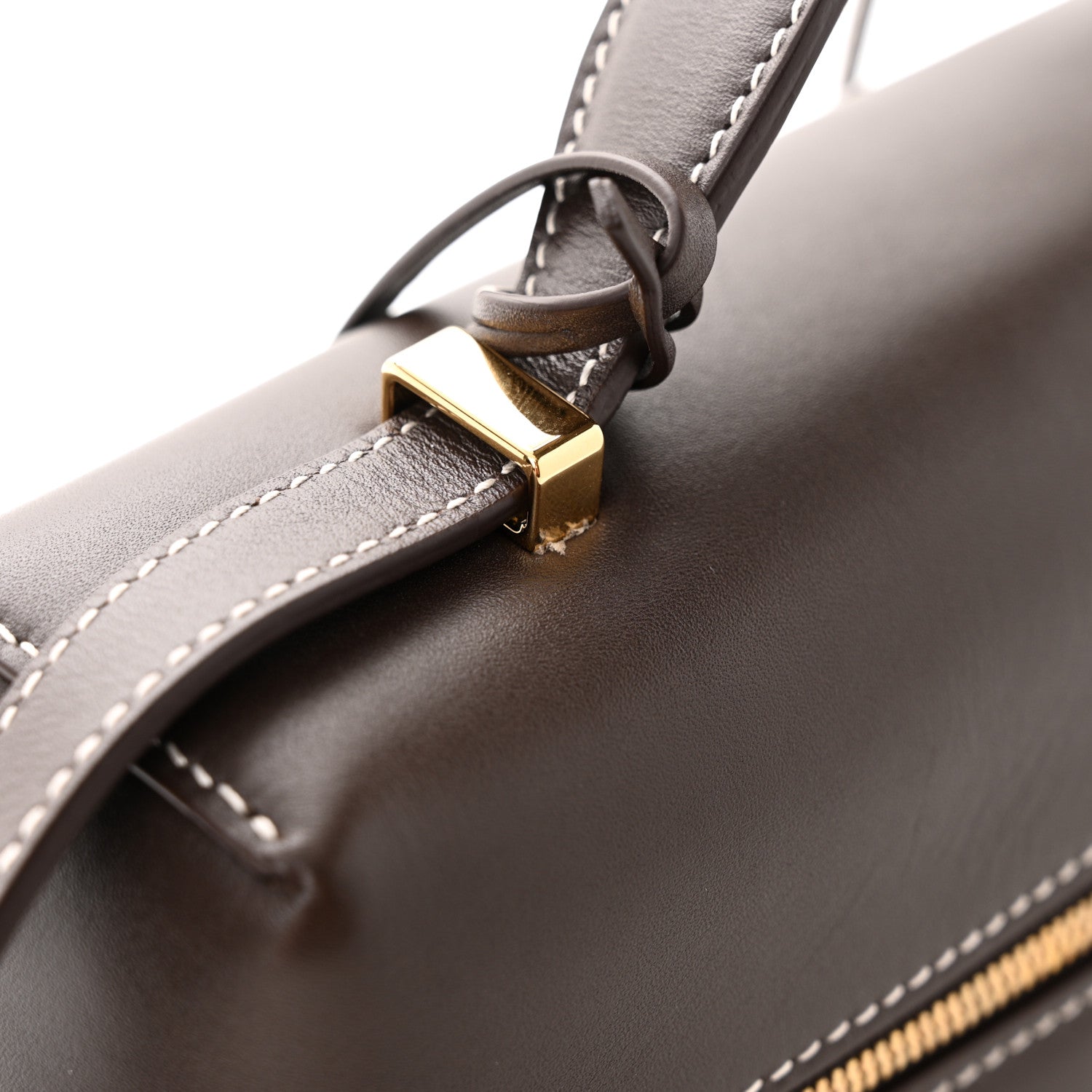Loro Piana Smooth Calfskin Extra Bag L27 Dark Chocolate Licorice 11 of 11