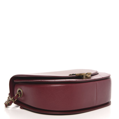 Chanel Shiny Calfskin Goatskin Quilted Medium Coco Curve Messenger Flap Burgundy 4 of 11