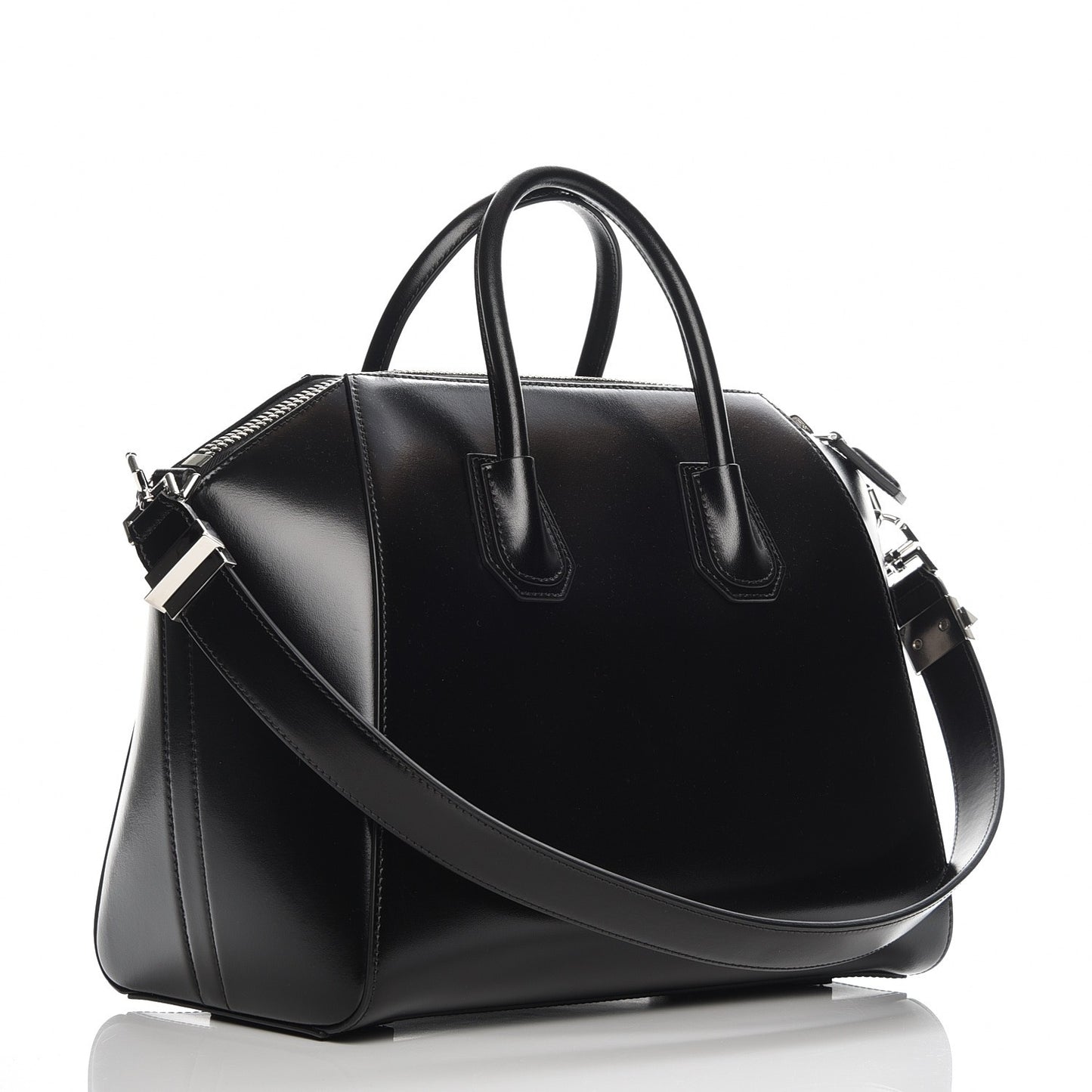 Shiny Lord Calfskin Medium Antigona Black