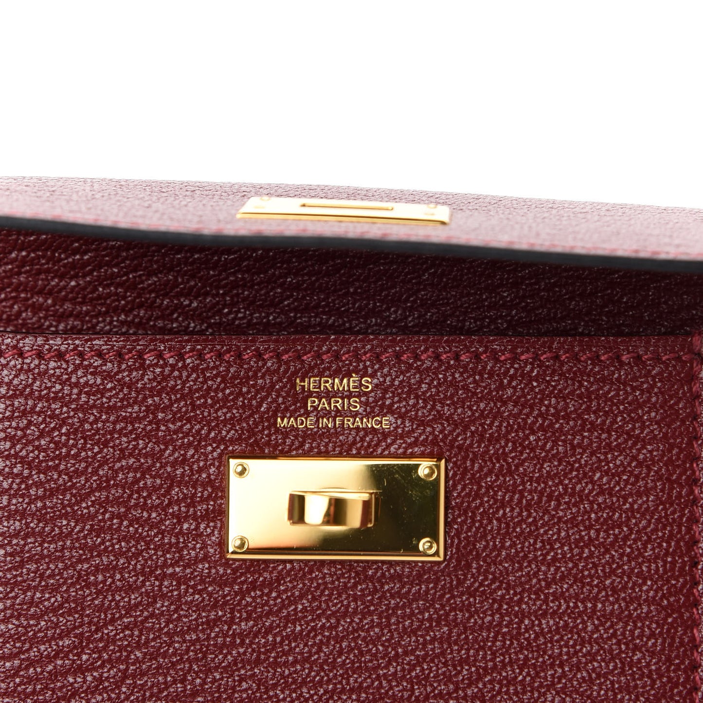 Chevre Mysore Kelly Pocket Compact Wallet Rouge H
