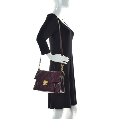 Givenchy Goatskin Quilted Medium GV3 Shoulder Bag Aubergine 3 of 16