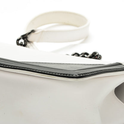 Chanel Calfskin Medium Bi-Color Boy Flap Black White 14 of 15