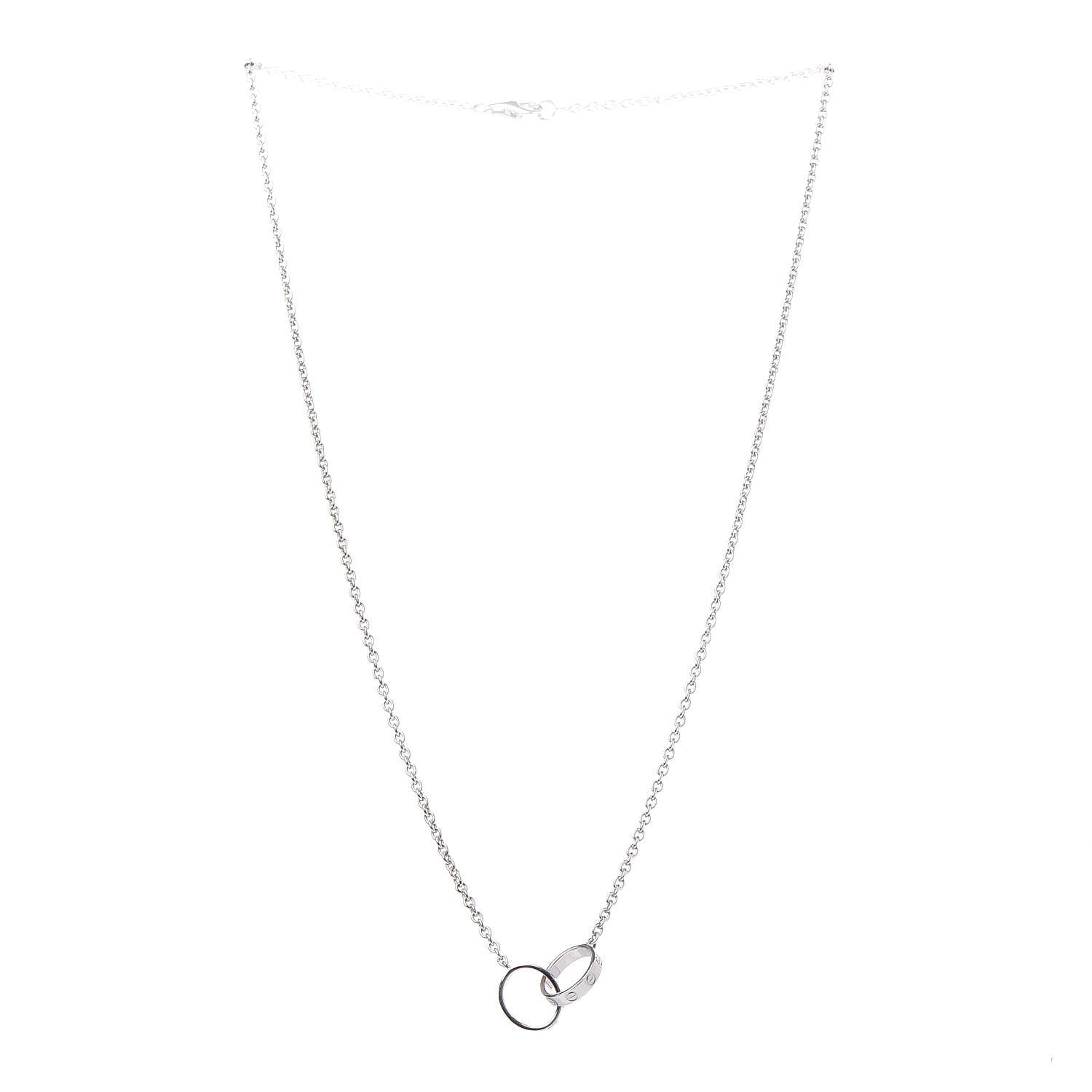 Cartier 18K White Gold Interlocking LOVE Necklace 3 of 6