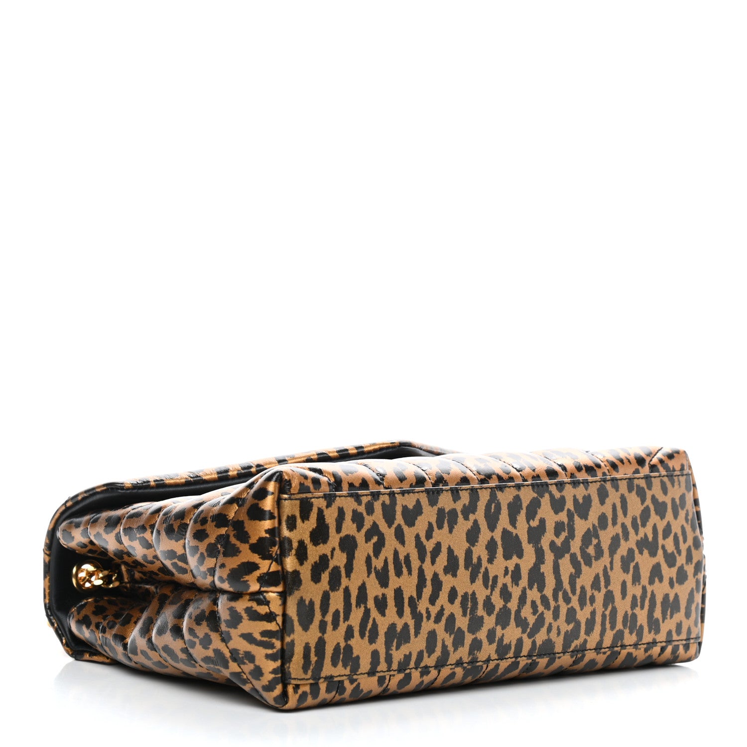Saint Laurent Calfskin Y Quilted Monogram Small Loulou Chain Satchel Leopard 3 of 7
