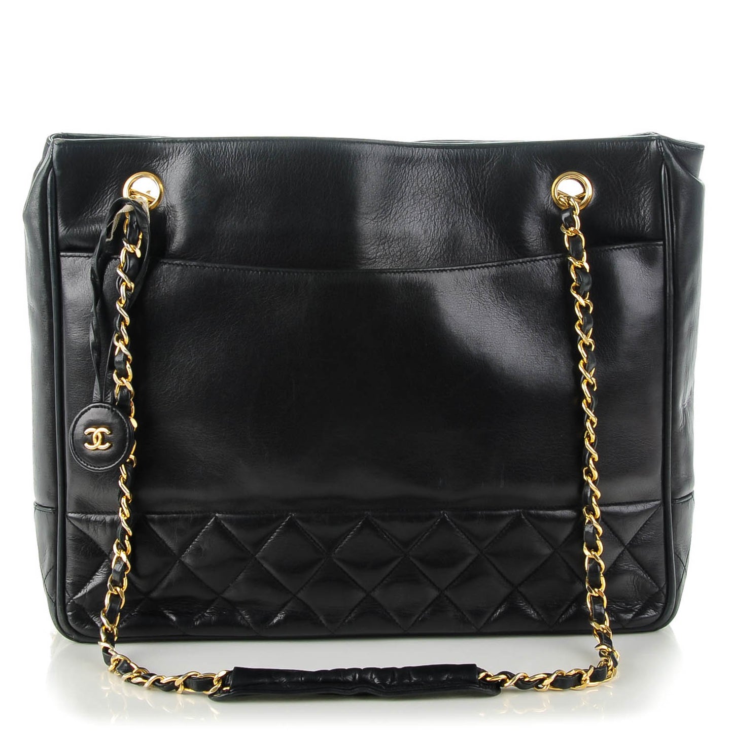 Lambskin Shopping Tote Black