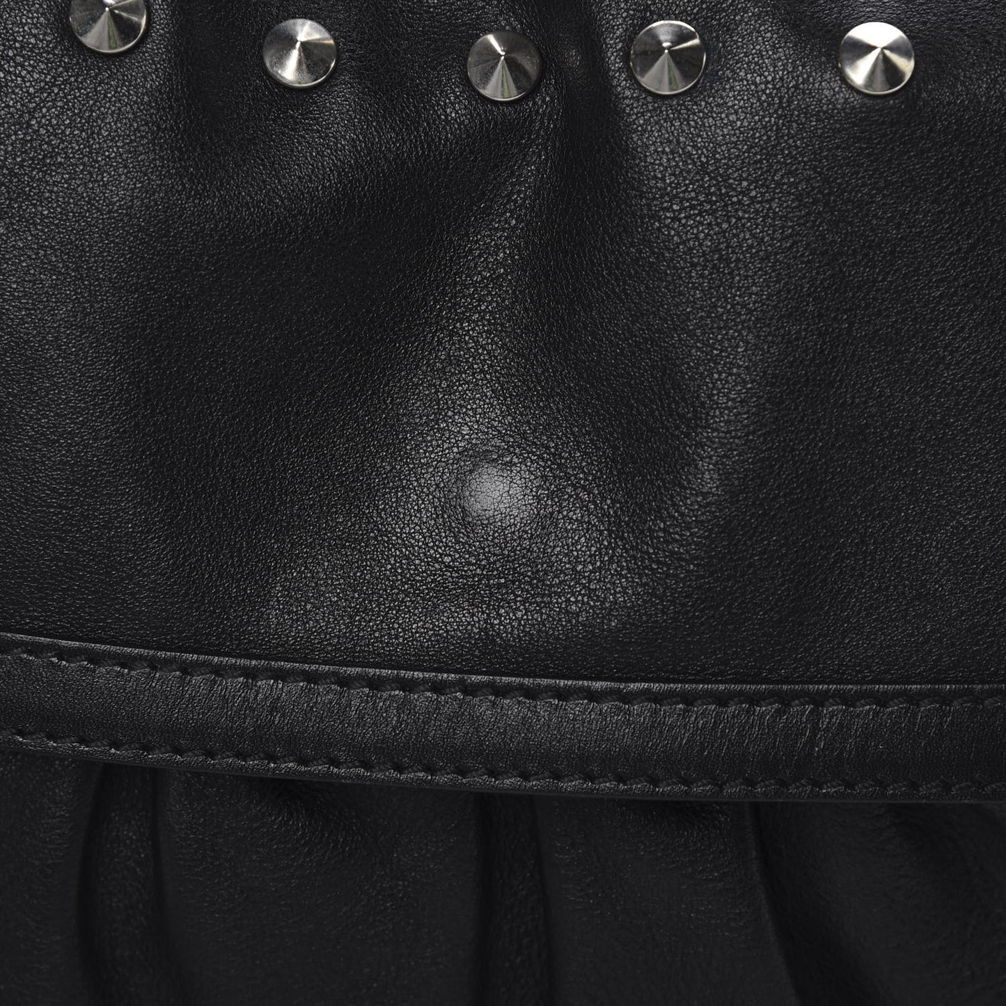 Lambskin Studded Large Chef Shoulder Bag Black