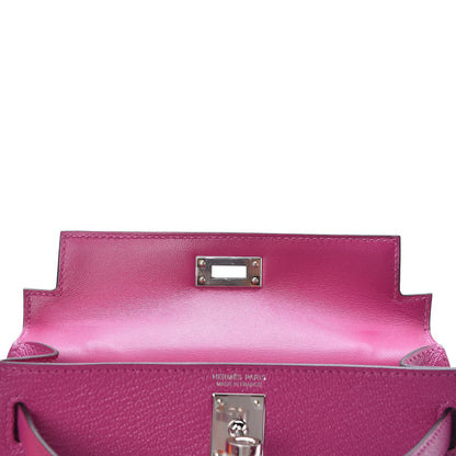 Hermes Chevre Mysore Mini Kelly Sellier 20 Rose Pourpre 10 of 28