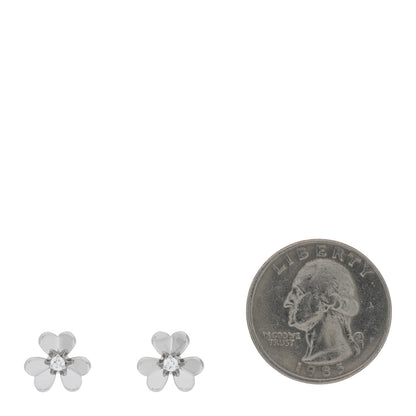 Van Cleef & Arpels 18K White Gold Diamond Mini Frivole Earrings 2 of 4