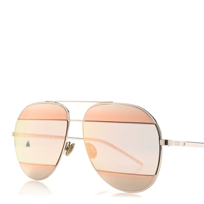 Christian Dior Split 1 Aviator Sunglasses Silver Blue 1 of 7