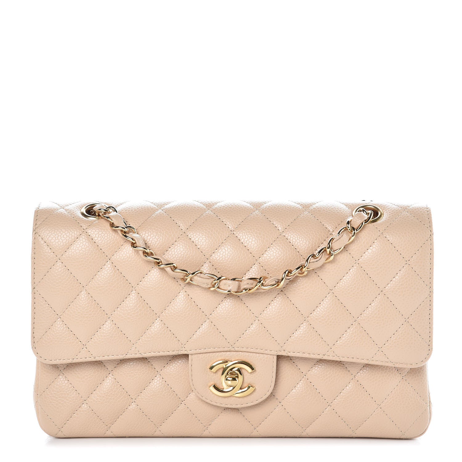 Chanel Caviar Quilted Medium Double Flap Beige Clair 1 of 7