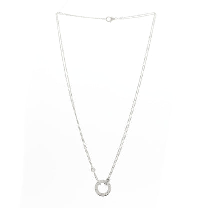 Cartier 18K White Gold 2 Diamond LOVE Necklace 3 of 6