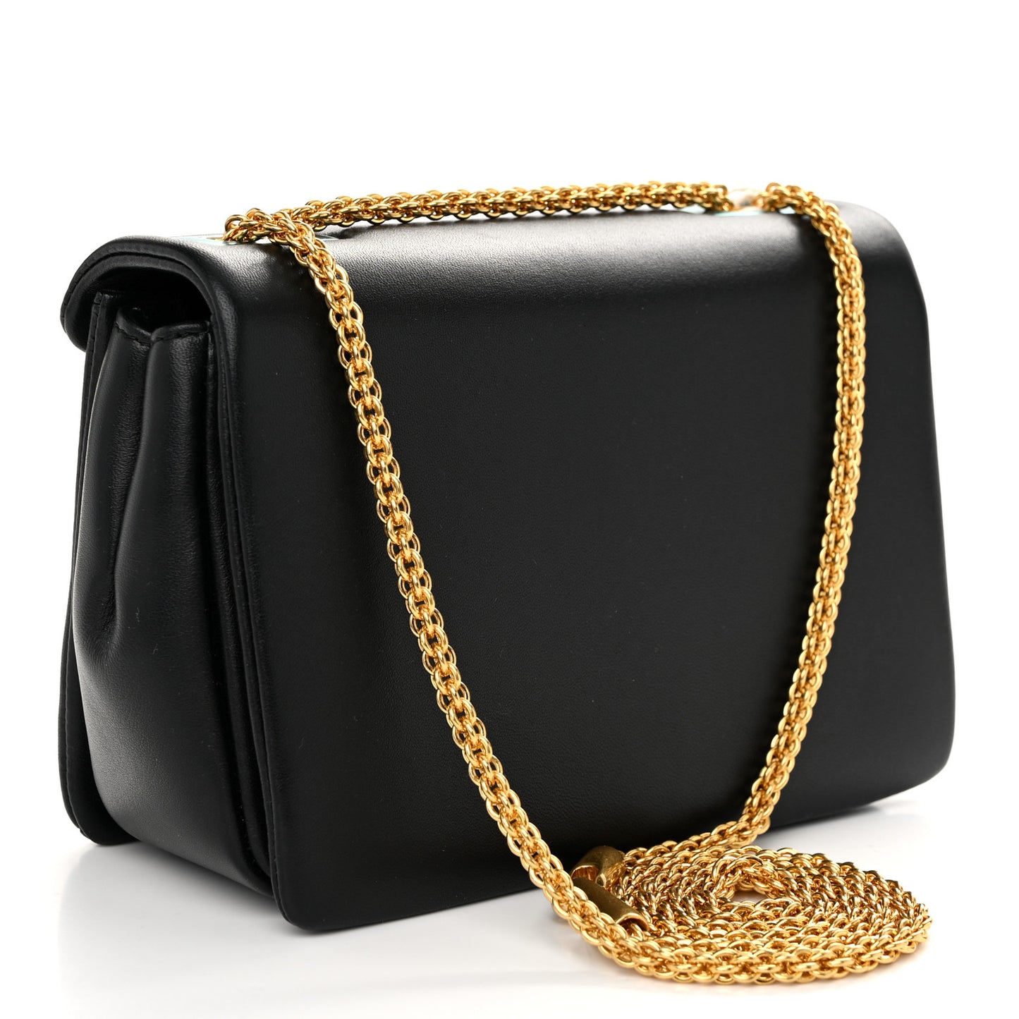 Nappa One Stud Chain Clutch Black