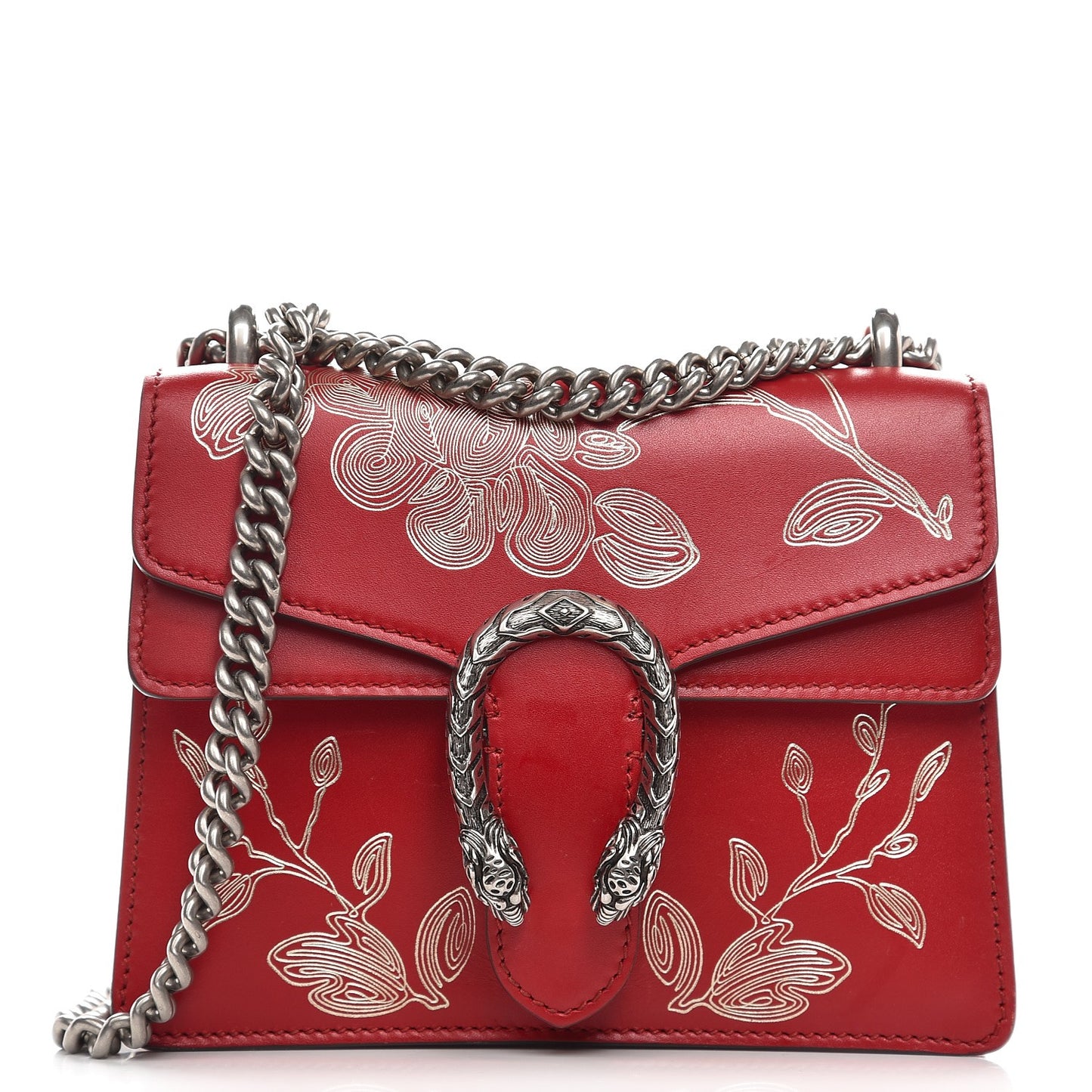 Calfskin Chinese New Year Mini Dionysus Shoulder Bag Hibiscus Red