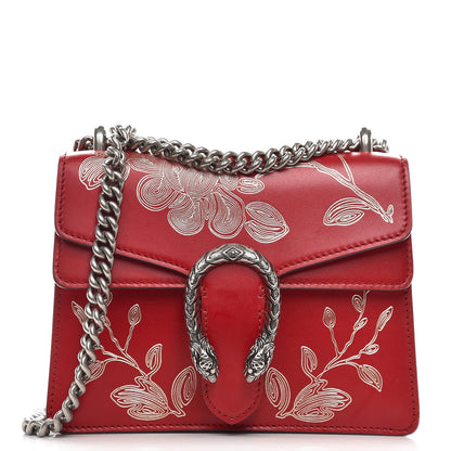 Gucci Calfskin Chinese New Year Mini Dionysus Shoulder Bag Hibiscus Red 1 of 11