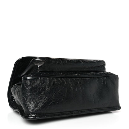 Saint Laurent Crinkled Calfskin Matelasse Monogram Medium Niki Chain Satchel Black 4 of 9