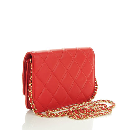 Chanel Lambskin Quilted Golden Class Wallet on Chain WOC Red 3 of 7