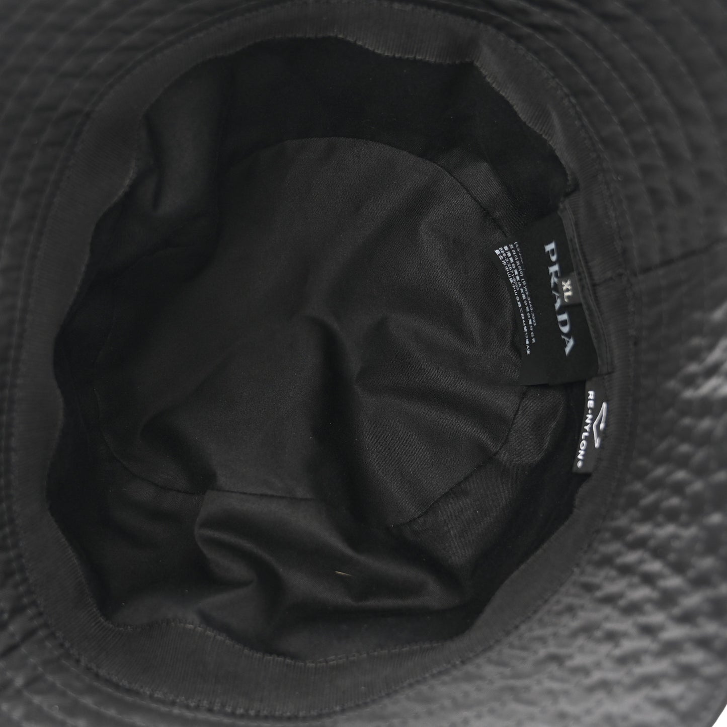 Re-Nylon Metal Triangle Logo Bucket Hat XL Black