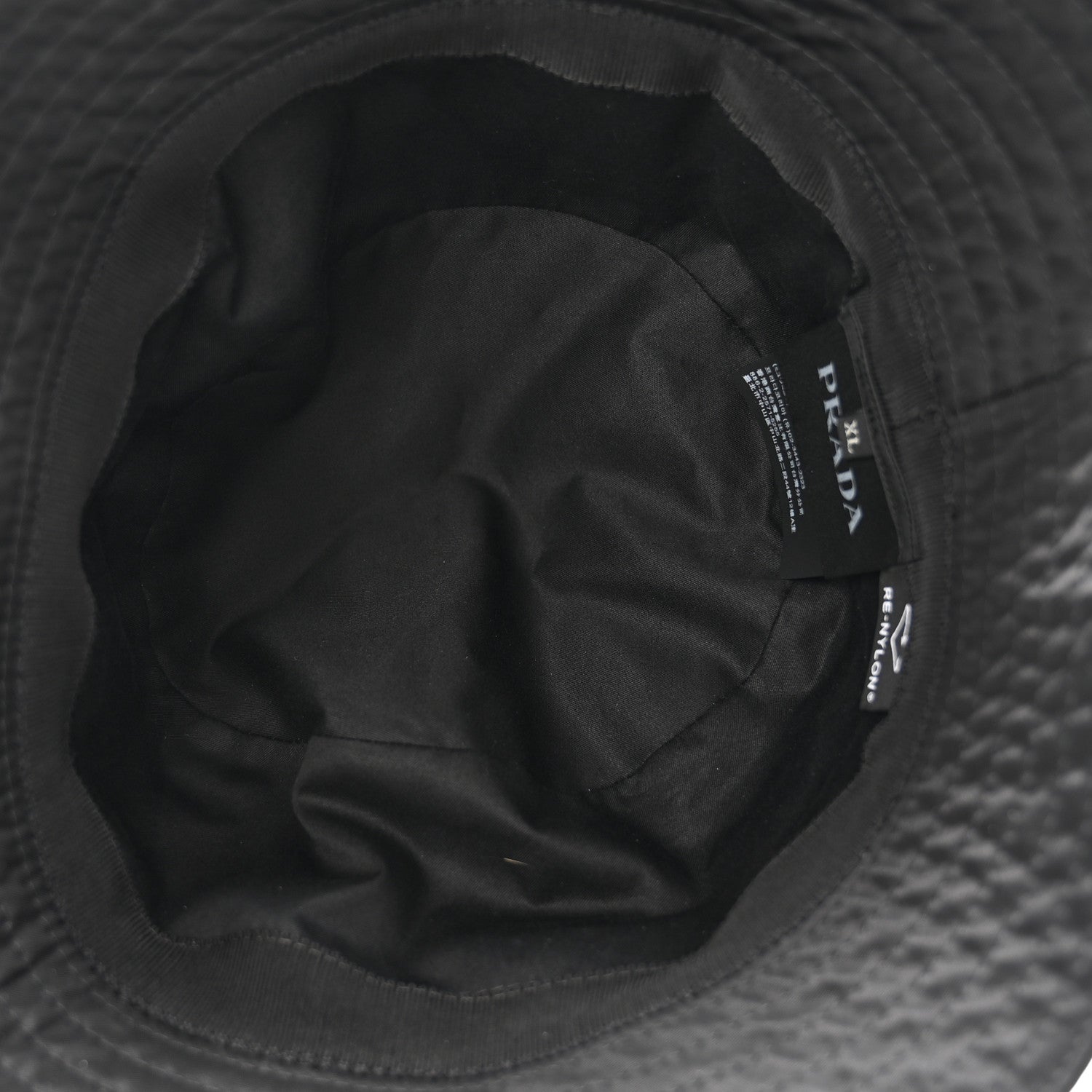 Prada Re-Nylon Metal Triangle Logo Bucket Hat XL Black 7 of 9
