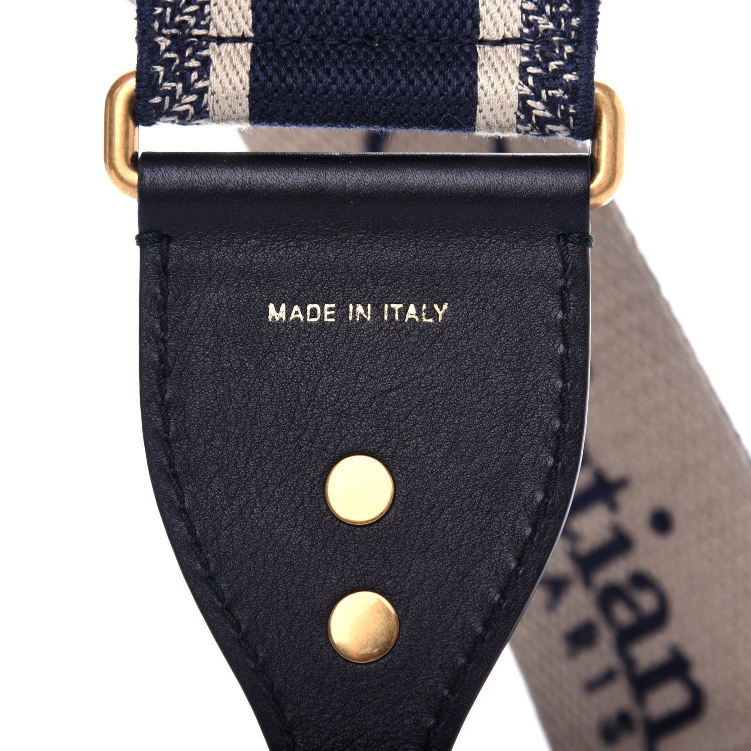 Christian Dior Canvas Embroidered Shoulder Strap Blue 4 of 4
