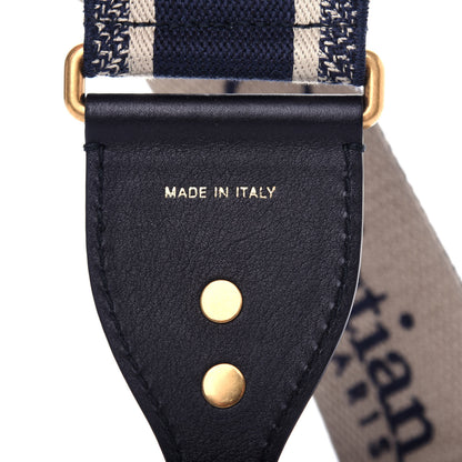 Christian Dior Canvas Embroidered Shoulder Strap Blue 4 of 4