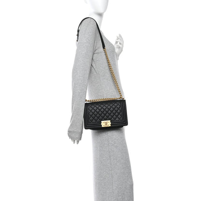 Chanel Caviar Quilted Medium Boy Flap Black 2 of 10