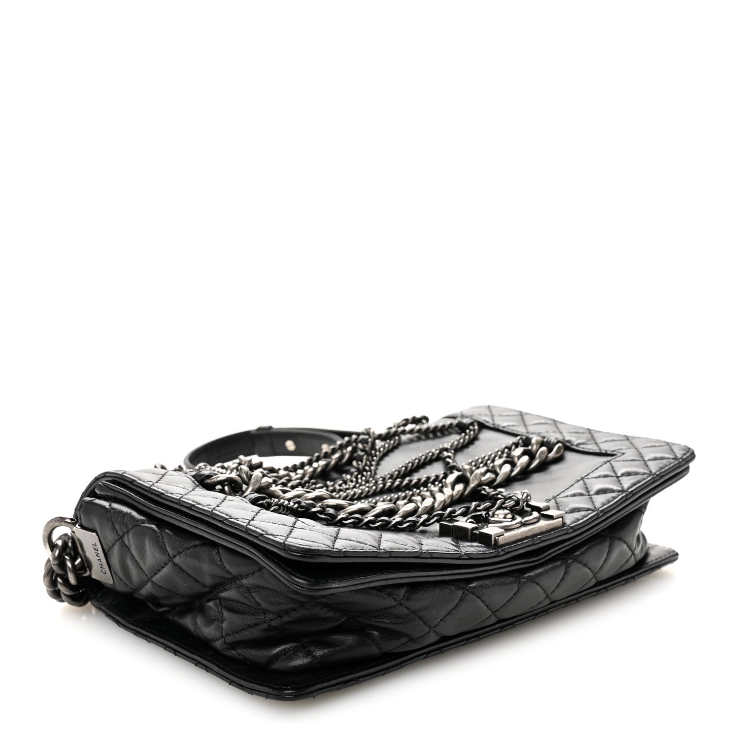 Chanel Calfskin Enchained Medium Boy Flap Black 4 of 10