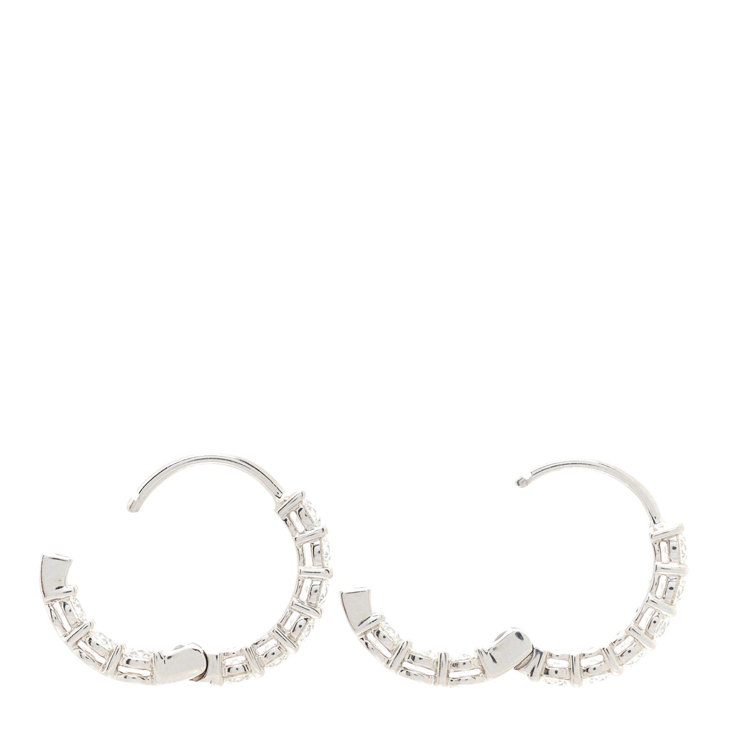 Platinum Diamond Small Hoop Earrings