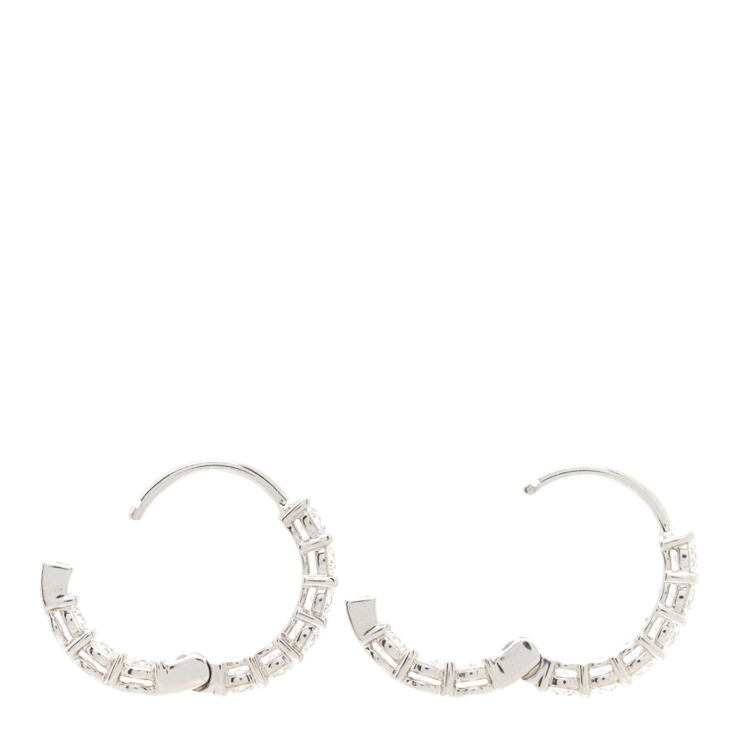Tiffany Platinum Diamond Small Hoop Earrings 3 of 5