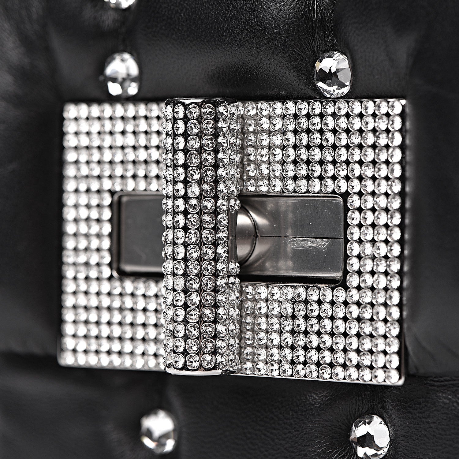 Tom Ford Lambskin Quilted Crystal Small Natalia Chain Bag Black 8 of 19