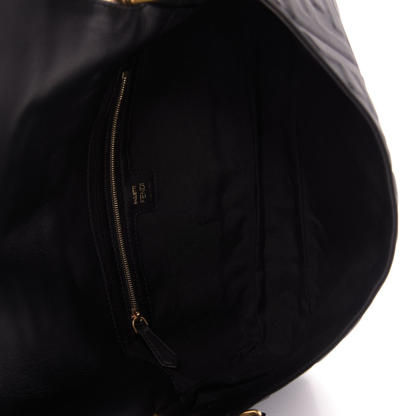 Nappa FF 1974 Embossed Large Baguette Black