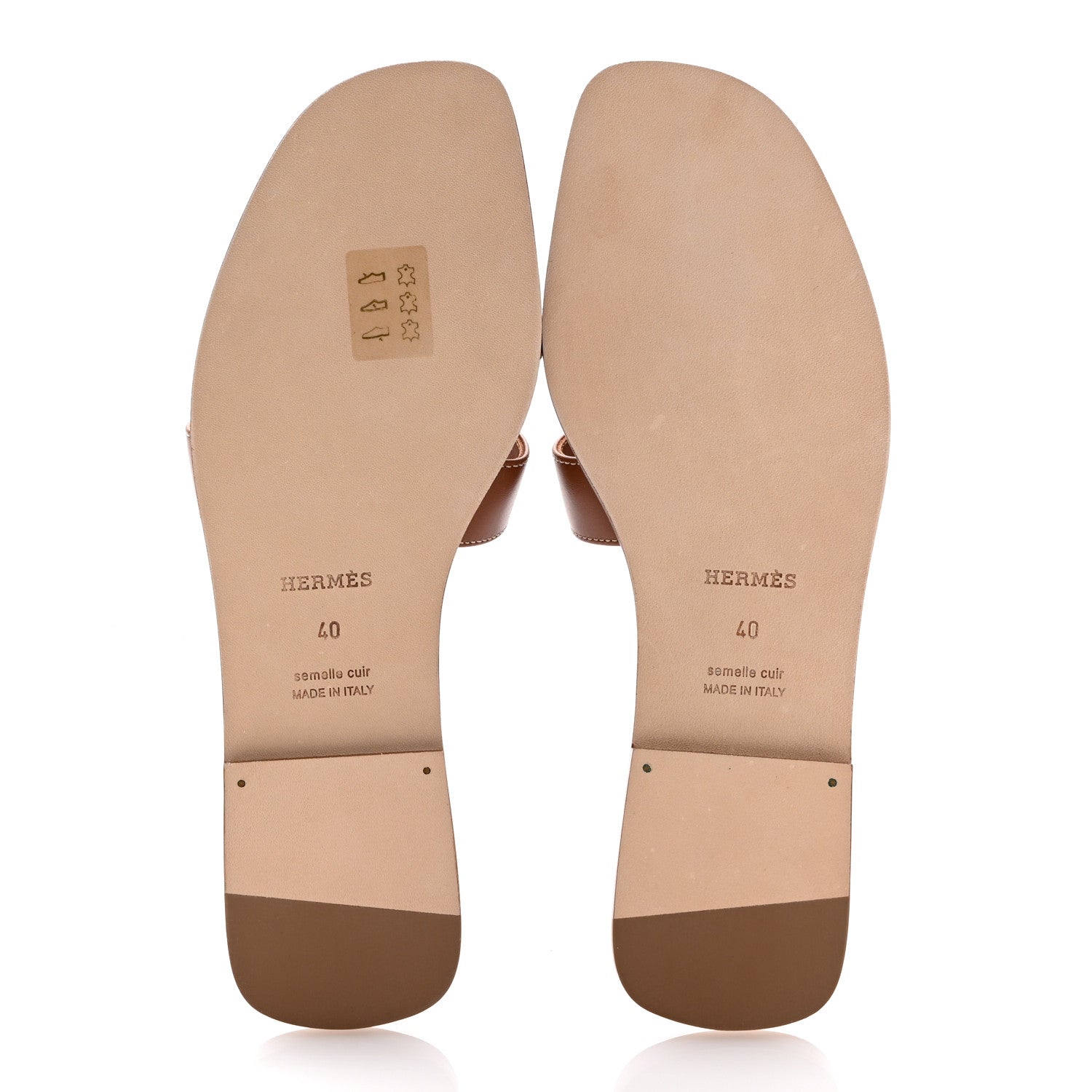 Hermes Box Calfskin Oran Sandals 40 Gold 6 of 10