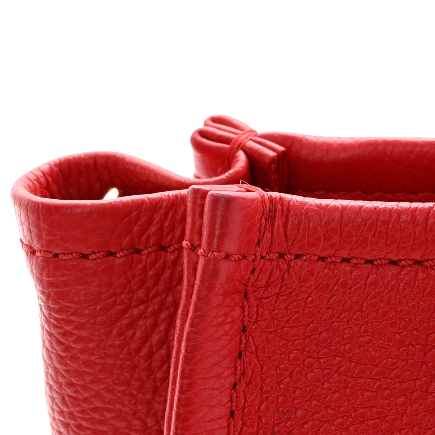 Grained Calfskin Small The Tote Bag True Red