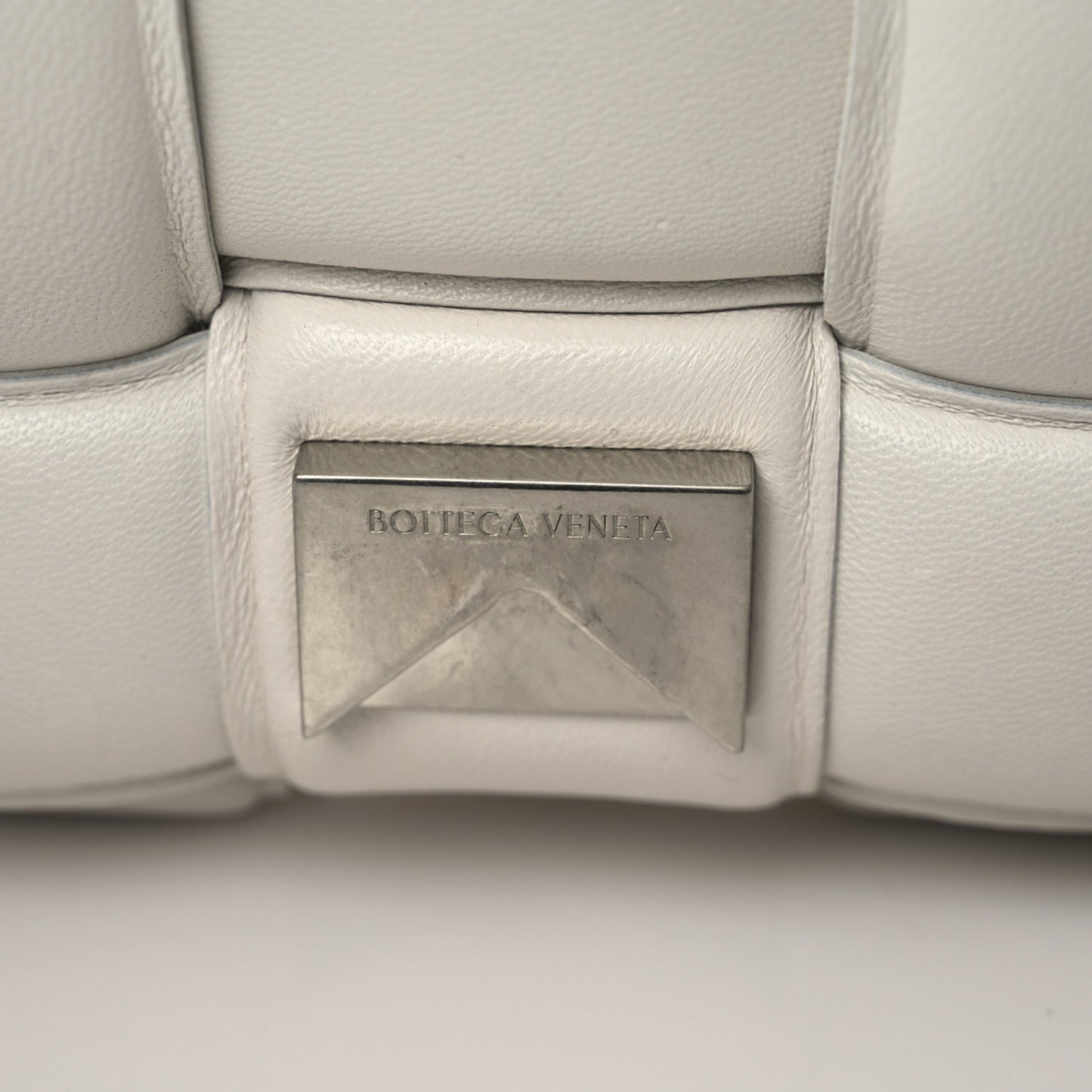 Nappa Maxi Intreccio Padded Cassette Crossbody Bag Chalk