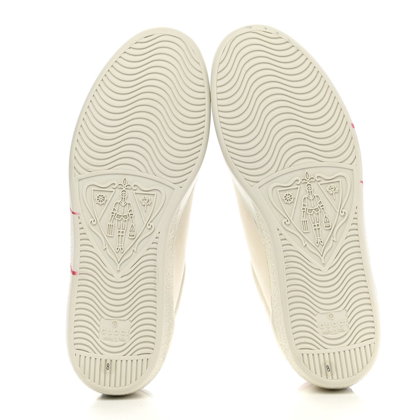 Distressed Calfskin Mens Ace Blade Sneakers 8 White