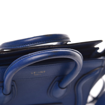 Celine Drummed Calfskin Nano Luggage Indigo 14 of 20