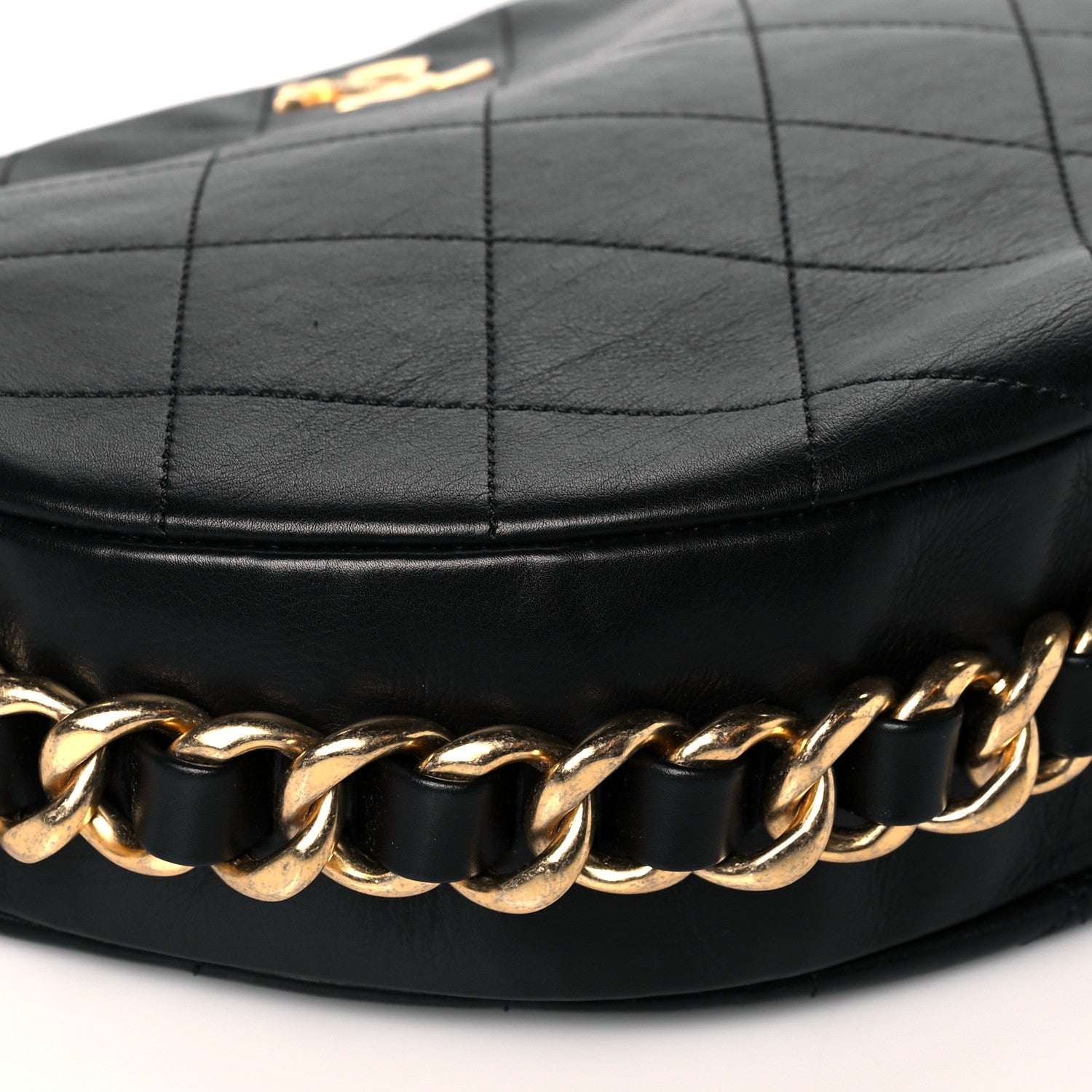 Chanel Lambskin Quilted Chain Around Hobo Black 8 of 9