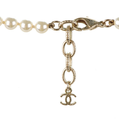 Chanel Graduated Pearl Crystal CC Long Necklace Gold Black 4 of 4