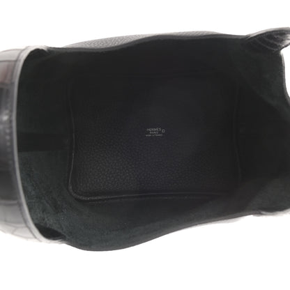 Hermes Taurillon Clemence Matte Alligator Picotin Lock Touch 18 PM Black 5 of 11